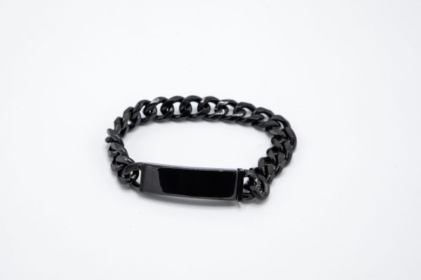 RVS Armband met grove schakel - zwart
